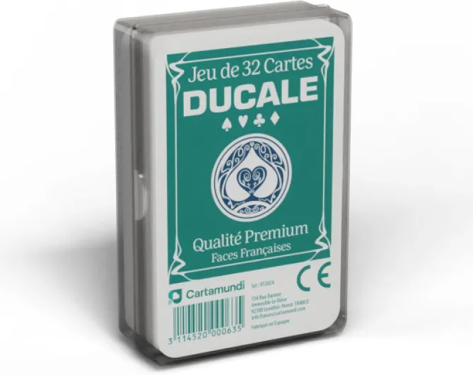 Ducale Origine - Jeu de 32 Cartes - Jeu de Belote - Boîte Plastique