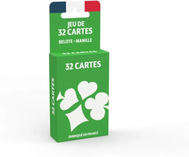 Jeu de 32 Cartes - Jeu de belote, Manille, Poker Menteur
