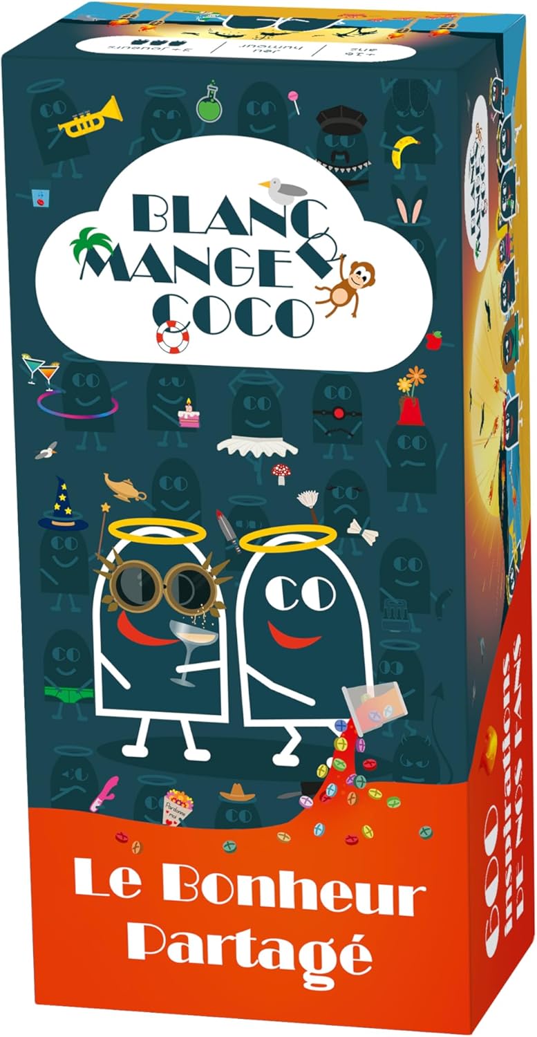 Blanc Manger Coco Le Bonheur PARTAGÉ - Jeu d'ambiance - idéal Entre Amis et en Groupes - Jeu pour Adultes Amusant et décalé - 16 Ans et Plus - 2 à 16 Joueurs