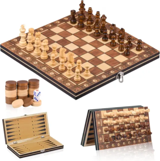 Jeu D'éChecs,3 en 1 Echiquier Magnetique,éChiquier en Bois Portable Pliable pour Enfants Adultes, éChecs De Voyage, Jeux De Stratégie Loisir Creatif Game (29 * 29cm)