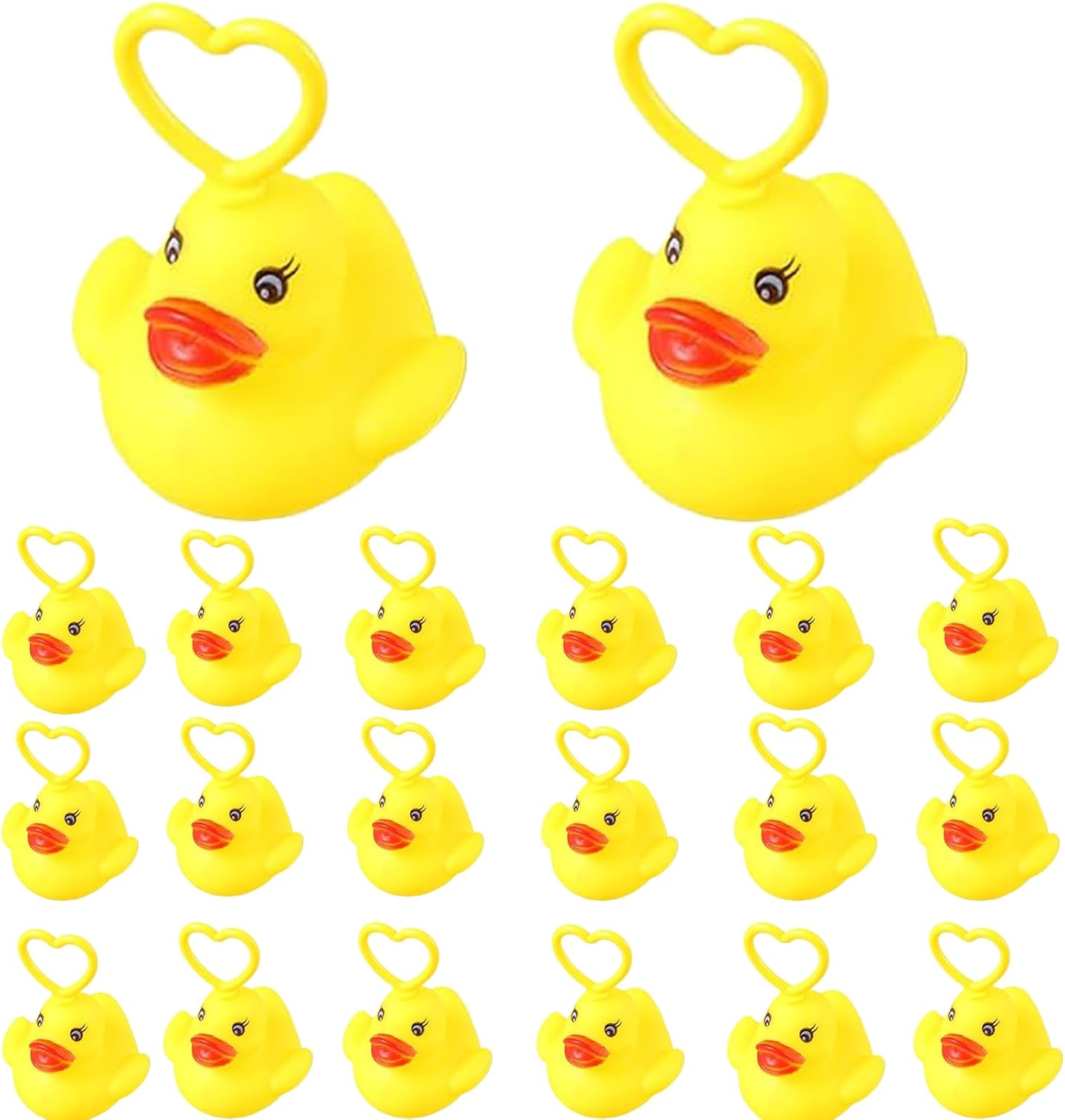 Jeu De PêChe Aux Canards – Lot de 20 Canards Flottants en Caoutchouc Souple, 5.5×5×6.5cm, Jouets De Bain Sensoriels Qui Favorisent Le DéVeloppement Sensoriel, pour Baignoire Ou Piscine - (20 PCS)
