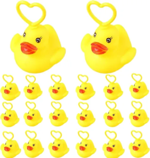 Jeu De PêChe Aux Canards – Lot de 20 Canards Flottants en Caoutchouc Souple, 5.5×5×6.5cm, Jouets De Bain Sensoriels Qui Favorisent Le DéVeloppement Sensoriel, pour Baignoire Ou Piscine - (20 PCS)