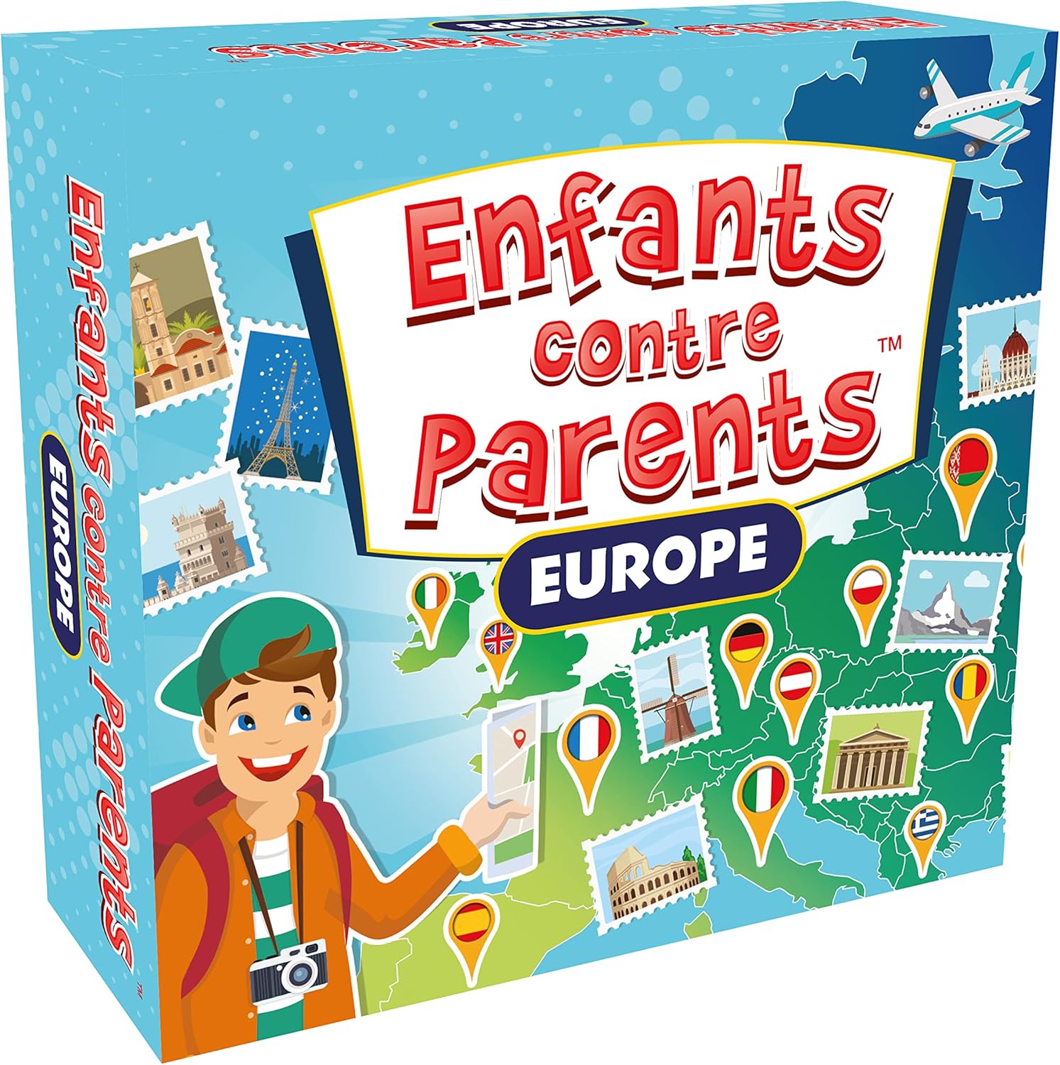 Jeu de Plateau Quiz Jeu Éducatif Familial Jeux de Société pour Enfants - Enfants Contre Parents - Europe - dès 7 Ans