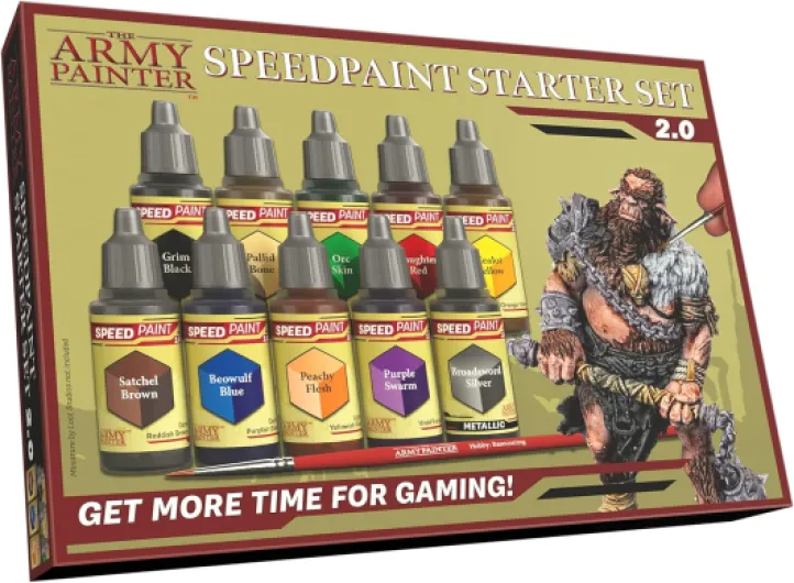 Speedpaint Starter Set 2.0, 10 Bouteilles Peinture Acrylique De 18ml De Peinture De Modèle Et 1 Pinceau De Base Gratuit Pour Warhammer 40k Et Donjons Et Dragons