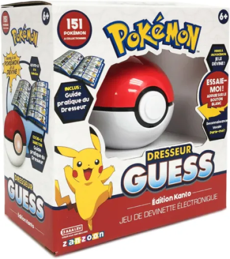 Pokémon - Dresseur Guess Edition Kanto - Jeu électronique Poké Ball - Jouet interactif, sans écran, à Reconnaissance vocale - Jeu de devinette Quiz Pokémon - Jouet Enfant 6 Ans et + - 80598