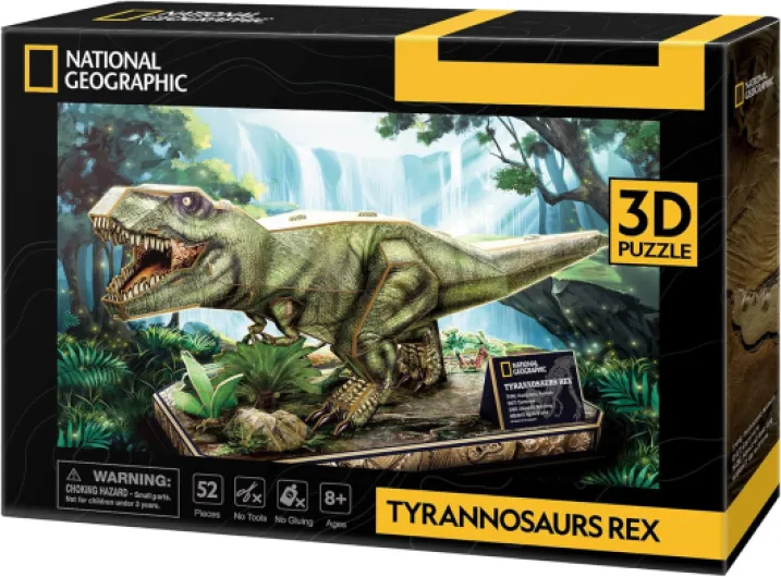 National Geographic - Puzzle 3D Tryannosaurus Rex - Puzzle 3D Enfant - Puzzles 3D Dinosaure De National Geographic - Puzzles 3D Modèles À Assembler - 52 Pièces
