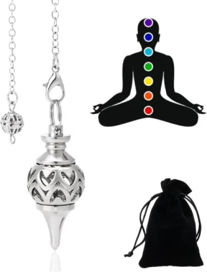 Argent Pendule Divinatoire, Pendule De Thot, Pendule Égyptien, Pendule Radiesthesie, pour la radiesthésie, Pendule Chakra Reiki Divination Méditation(1) Style 5