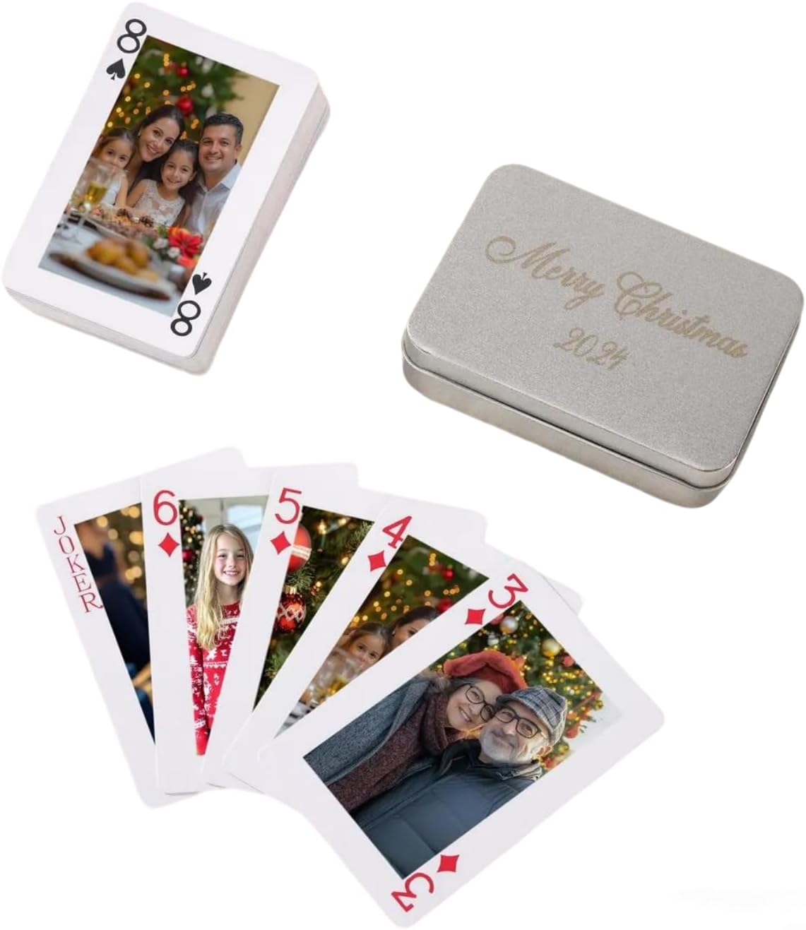 Cartes à jouer personnalisées, cartes à jouer personnalisées avec photos, jeu de cartes personnalisé, cartes à jouer personnalisées mémorables avec albums photos, pour fêtes