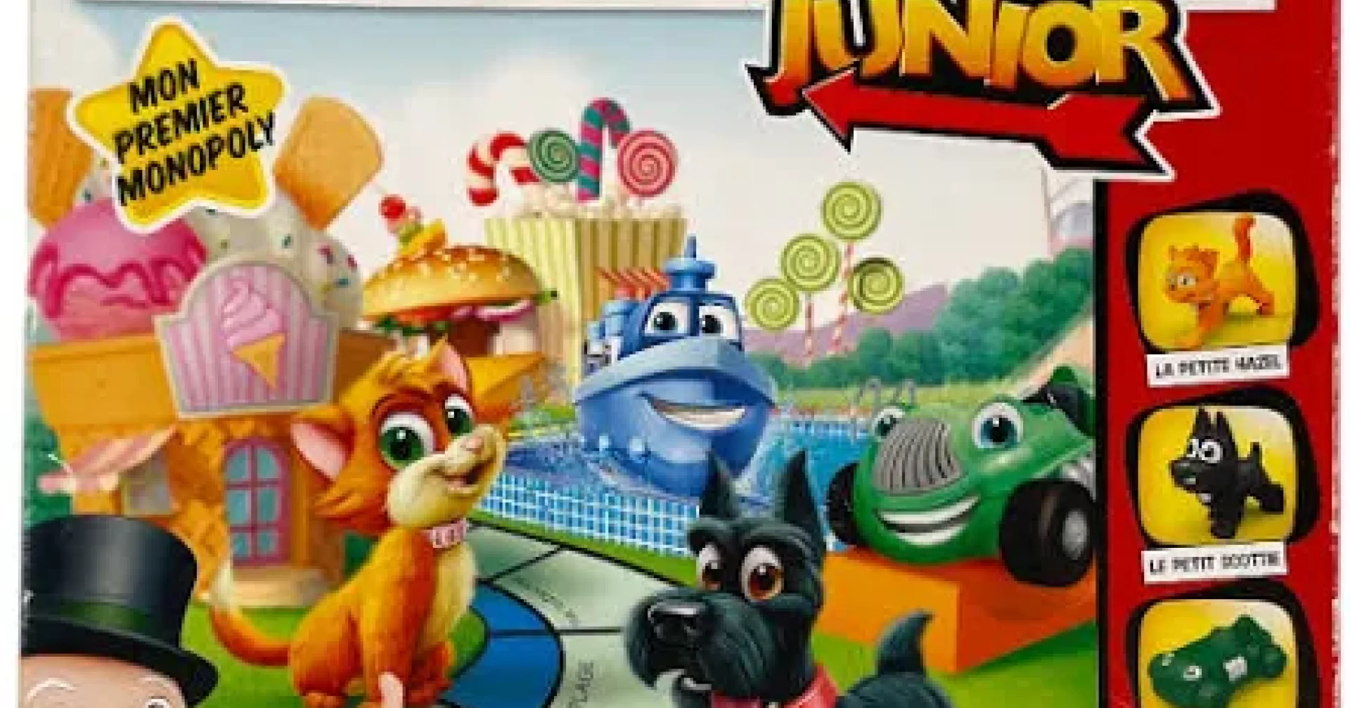 Hasbro Monopoly Junior – Plateau Réversible 2 Niveaux – Dès 4 Ans – 2 à 6 Joueurs – Version Française – 6 Pions