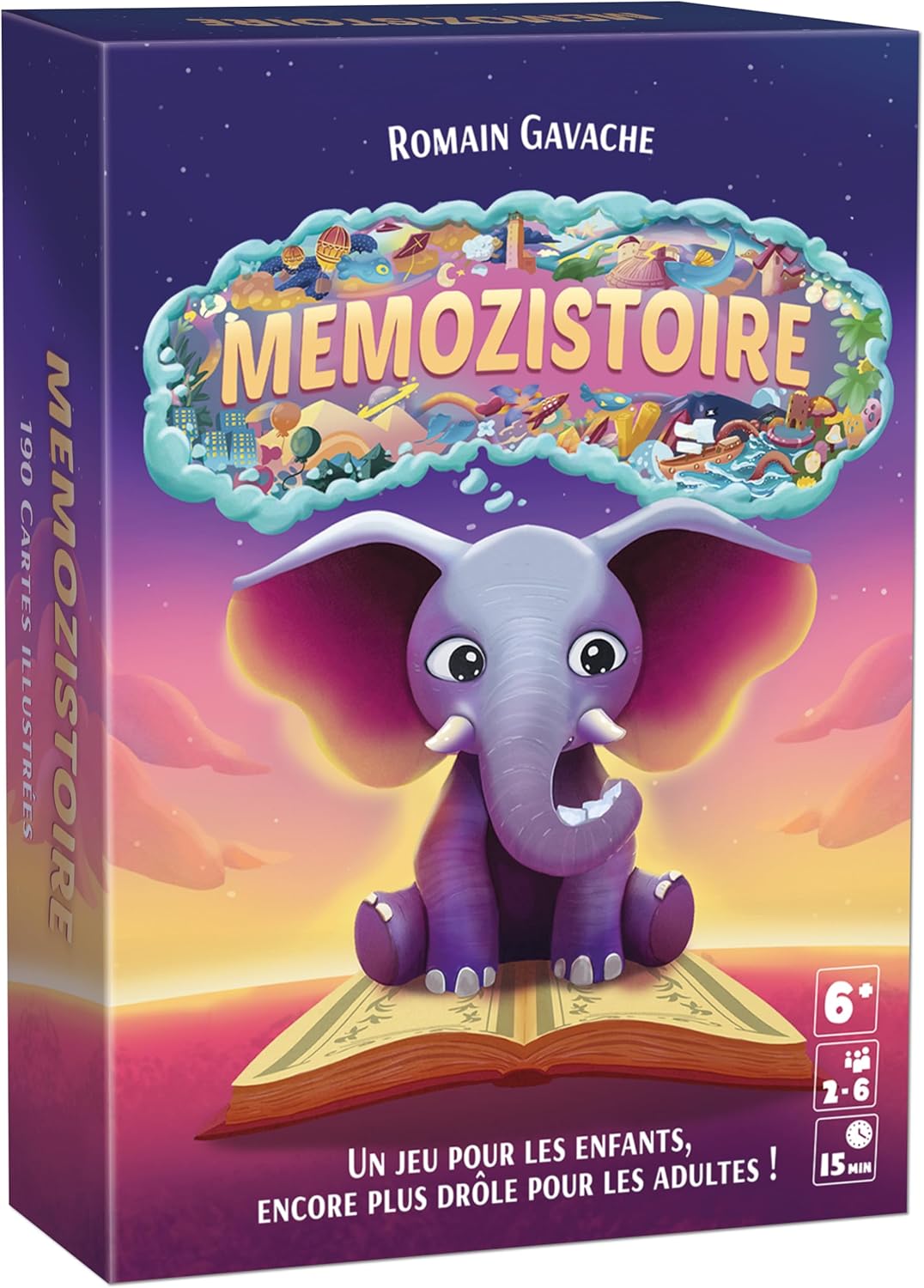 Mémozistoire – Jeu de société enfant 6 ans et plus dès 2 joueurs - Mémoire & créativité - Invente des histoires - Fous rires, ambiance - Parfait en famille - 190 cartes - Conçu en France - Idée cadeau