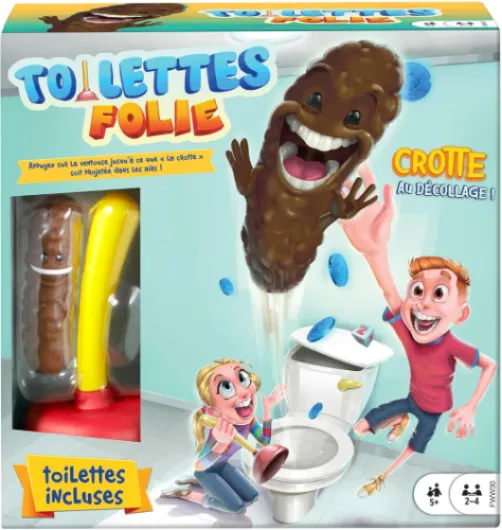 Toilettes Folies ! Jeu De Société avec Ventouse, Cuvette De Toilette Et Crotte À Attraper, Jouet Enfant, Dès 5 Ans, FWW30 Flushin’ Frenzy