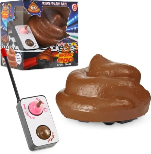 KreativeKraft Jeu Caca Factice, Jouet Télécommandé Drôle Qui Tourne - Cadeau Humour Enfant et Adulte SPEEDYPOO
