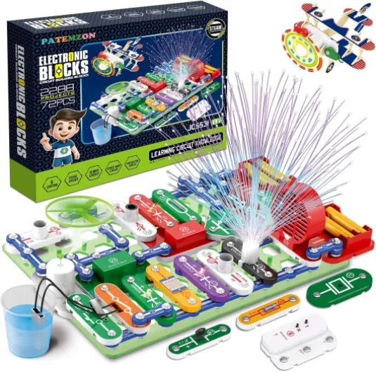Jeu Kit Experiences Scientifiques pour Enfant, Kit Éducatif Électricité de Sciences, avec Instructions Illustrées, 2000+ Possibilités de Jeu, Idée Cadeau pour Garçons et Filles 8+ Ans