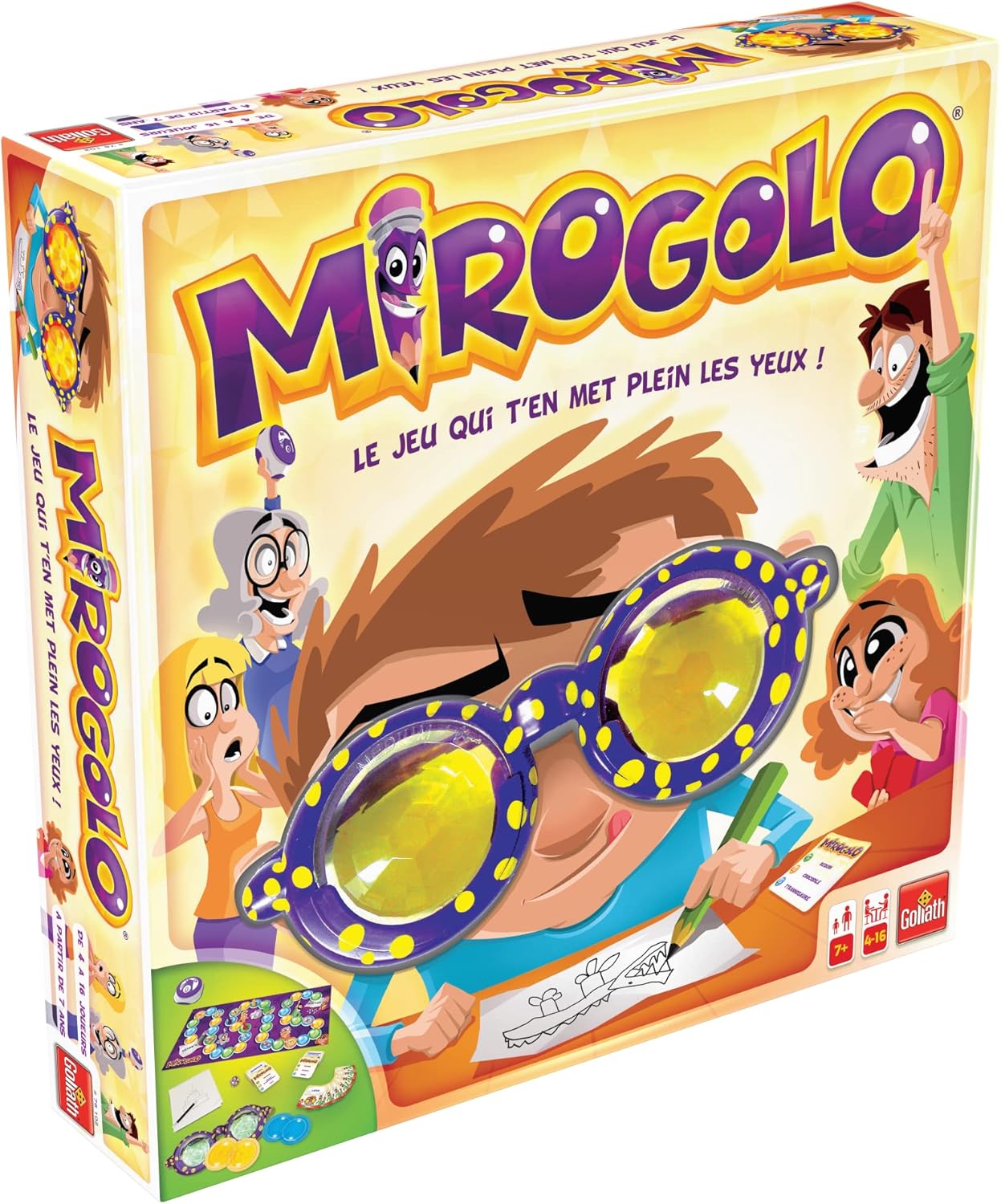 MIROGOLO - Jeux de Société pour Enfants dès 7 Ans - Faites Deviner en Equipe vos Dessins Fous - Jeu Amusant Qui T'en Met Plein Les Yeux ! A Jouer en Famille ou entre Amis - 4 à 16 joueurs Classique