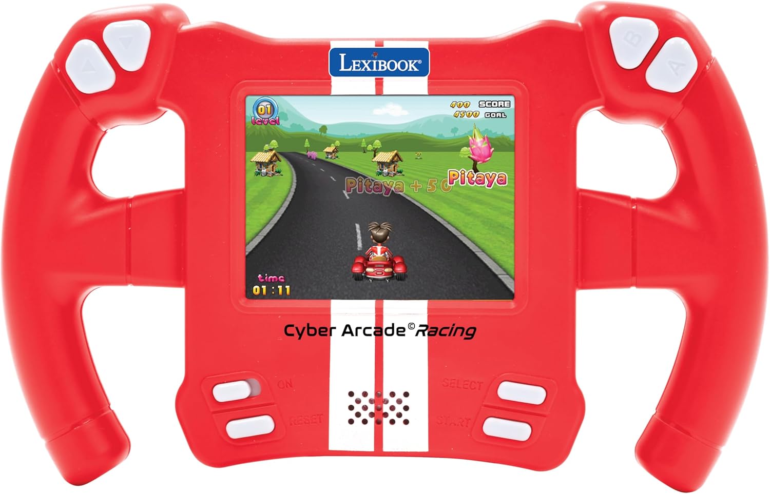 , Cyber Arcade Racing, Console de Jeux de Course à capteurs de Mouvement, 30 Jeux de Course, d'action et de réflexion, Contrôle par Inclinaison, Rouge, JL3150