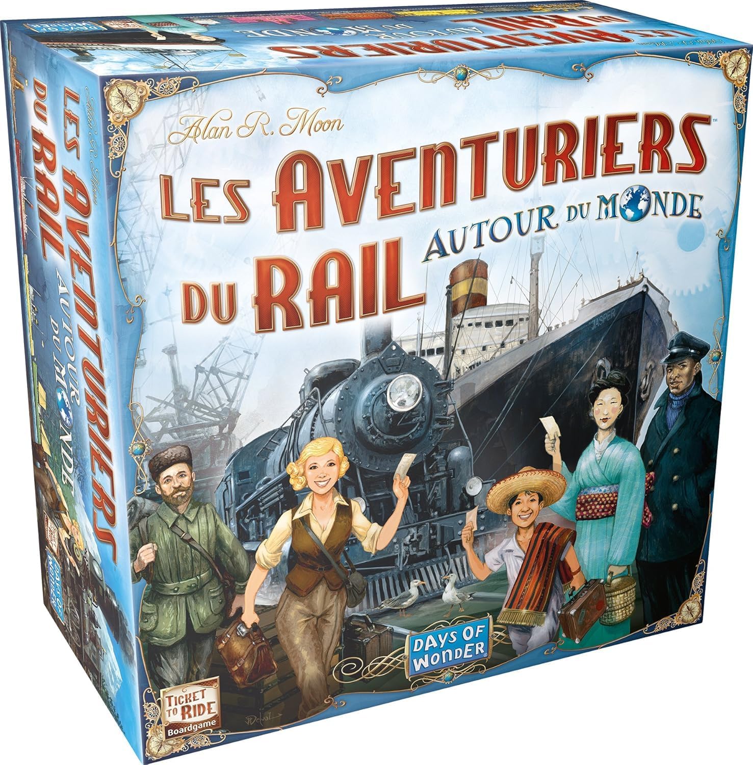 Les AVENTURIERS du Rail : Autour du Monde - Nouvelle Version Complète avec Bateaux - Jeu de Société & Stratégie pour Enfants dès 10 Ans - 2 à 5 Joueurs - 90 à 120 Min - en Français - Days of Wonder