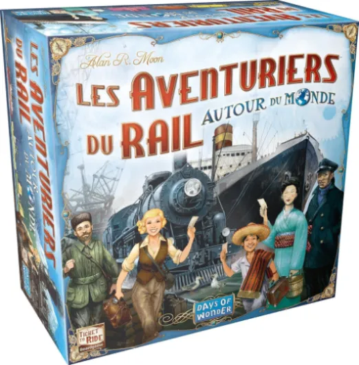 Les AVENTURIERS du Rail : Autour du Monde - Nouvelle Version Complète avec Bateaux - Jeu de Société & Stratégie pour Enfants dès 10 Ans - 2 à 5 Joueurs - 90 à 120 Min - en Français - Days of Wonder