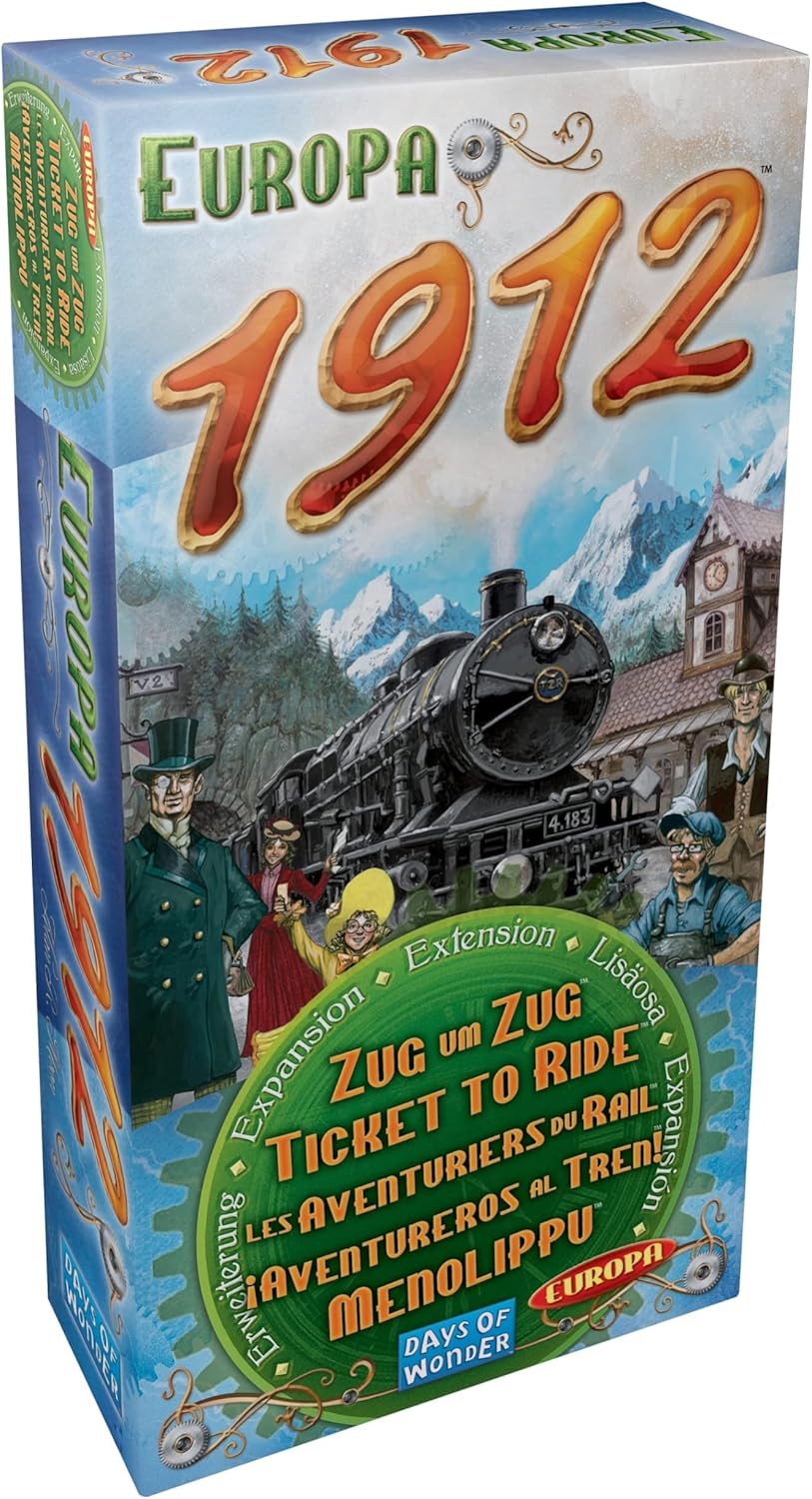 LES AVENTURIERS DU RAIL : Extension Cartes EUROPA 1912 - Version Française - Jeu de Société pour Enfants dès 8 ans - 2 à 5 Joueurs - Jeu de Stratégie A Jouer avec Jeu de Base Europe - Days of Wonder Extension : Cartes Europa 1912