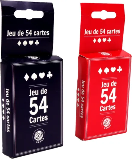 Jeu de 54 Cartes - 144633LIN - Rouge ou Bleu - Papier - À partir de 5 Ans 8.5 cm x 5.5 cm