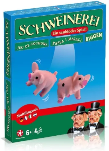 WIN06416 Cochon de dés, Couleur Blanche, 3,5 x 12,5 x 16 cm