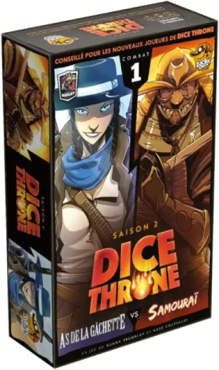 Lucky Duck Games- Dice Throne S2 : As de la Gâchette VS Samouraï- Jeu de Société de Dés Compétitif pour Adultes & Enafnts- Jeu de Tactique et Stratégie- 2 Joueurs- 20 à 40 Min- En Français -Dès 8 ans