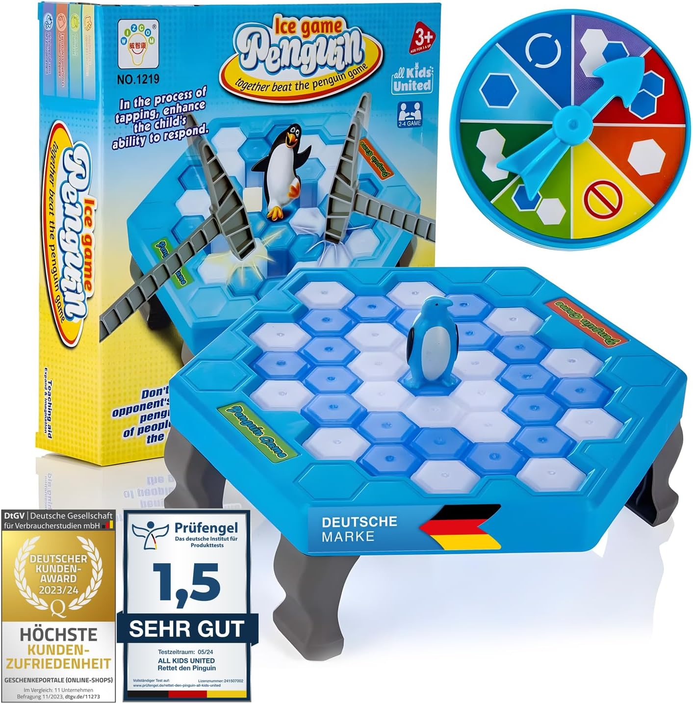 All Kids United® Sauvez Le Pingouin, Jeu de société Familial Plein d'action, pour Les Enfants à partir de 3 Ans et Les Adultes Multicolore