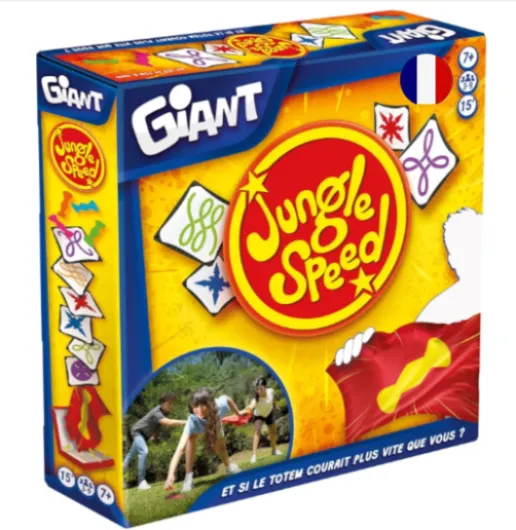 Jungle Speed Giant - Jeux de société - Jeu de Cartes intérieur/extérieur - Observation et rapidité - Adultes et Enfants à partir de 7 Ans - 3 à 9 Joueurs - 15 Minutes - Version Française