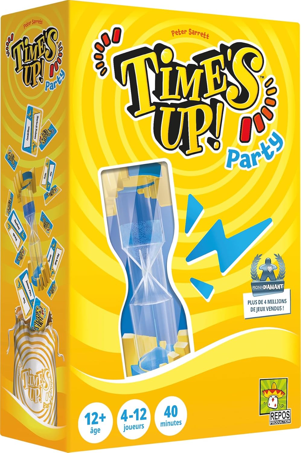 Time’S UP! Party avec Sablier Géant – Jeu de Société pour Adultes et Enffants dès 12 Ans - Jeu d’Ambiance et Devinettes – 4 à 12 Joueurs – Partie Rapide – en Français – Repos Production