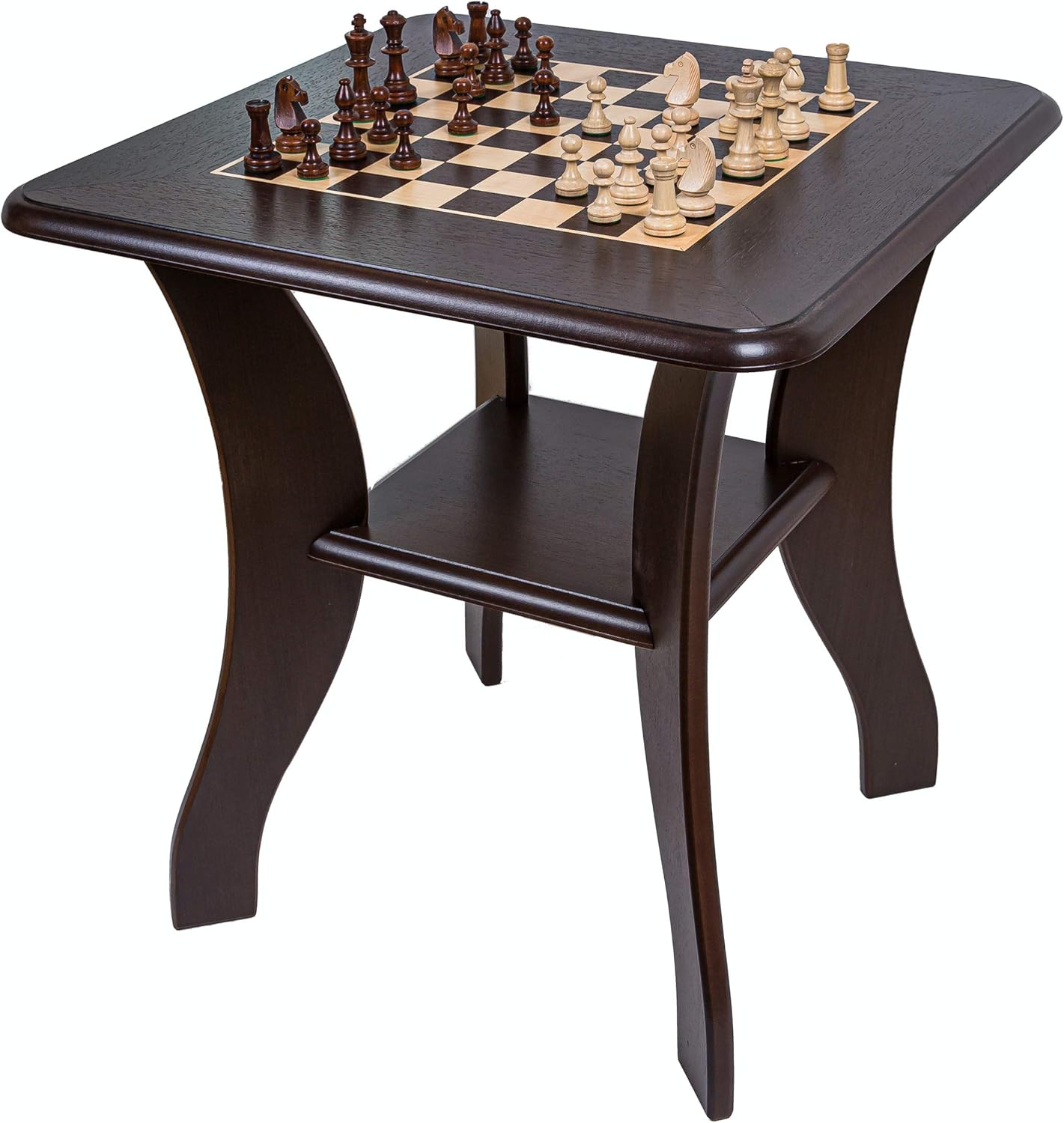 Square - Table d'échecs - 919 W - Échiquier en Bois et pièces d'échecs Wenge