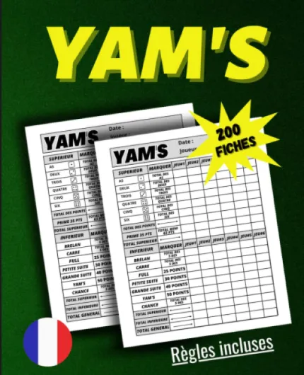 Yam's Feuilles de Scores: jeu de voyages / jeu de dés / 200 fiches de notes