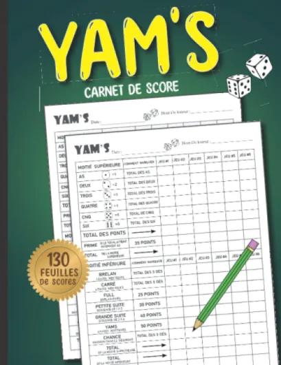 Yam's Carnet de Scores: 130 Feuilles de Scores - Yams Bloc De Marque - yam grille de score