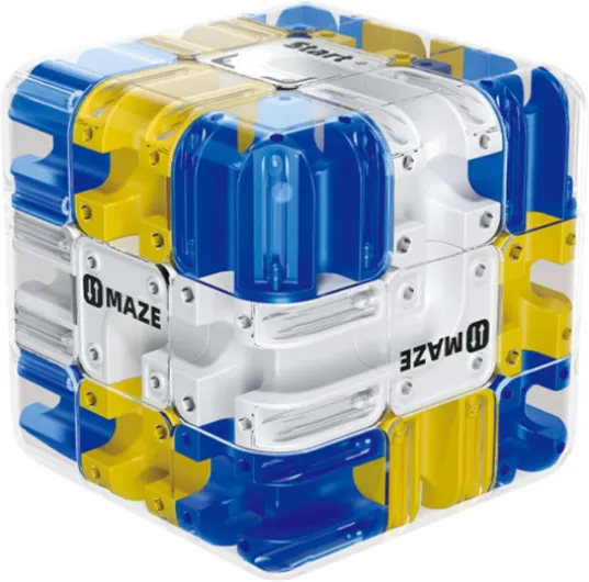 Le Cube Labyrinthe 3D - Qui transforme la logique en Plaisir Puzzle interactif, adapté aux Enfants et aux Adultes Cube Casse-tête Bleu