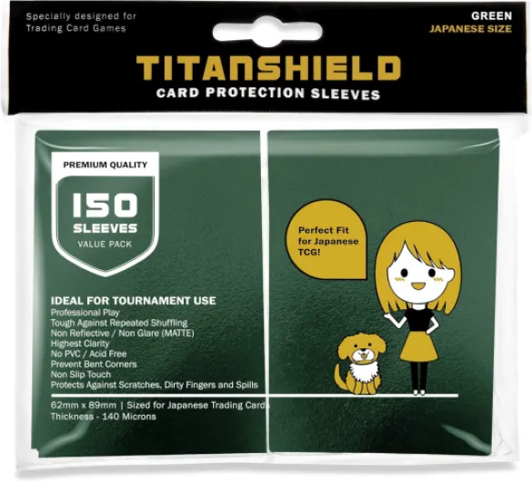 TitanShield Lot de 150 pochettes de protection pour cartes à collectionner Yu-Gi-Oh, Cardfight!! Vanguard et plus encore (Vert)