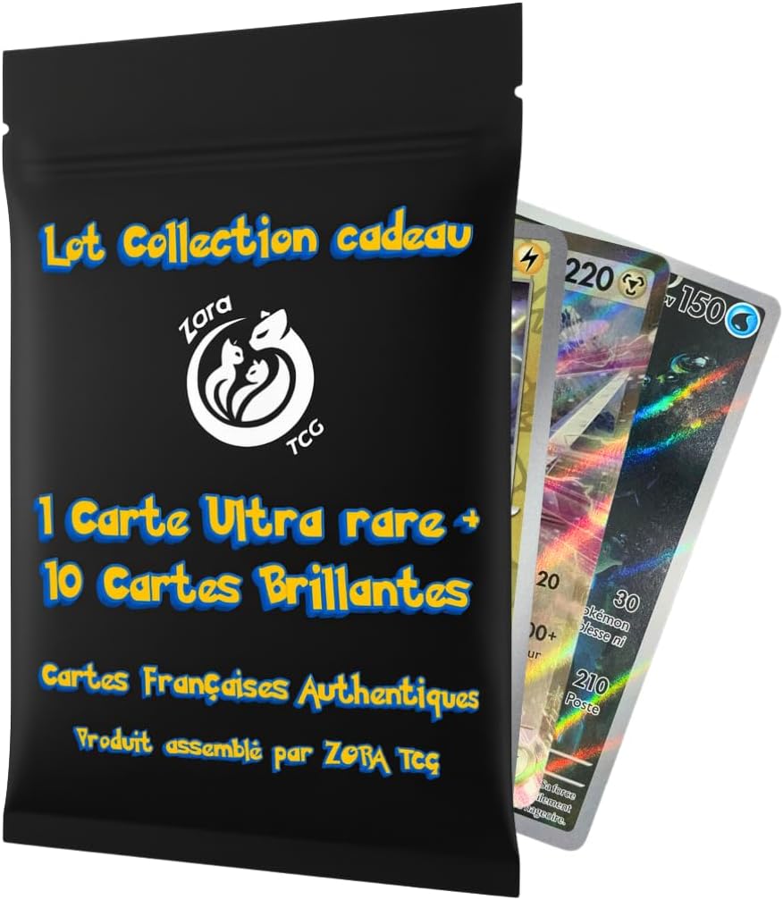 Lot 10 Cartes Brillantes + 1 Carte Ultra Rare – Cartes Authentiques Françaises – Cadeau Collectionneur – Aucun Doublon – Sélection Premium