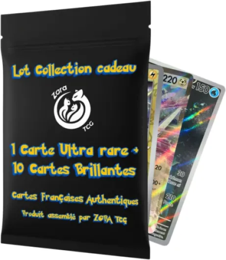 Lot 10 Cartes Brillantes + 1 Carte Ultra Rare – Cartes Authentiques Françaises – Cadeau Collectionneur – Aucun Doublon – Sélection Premium