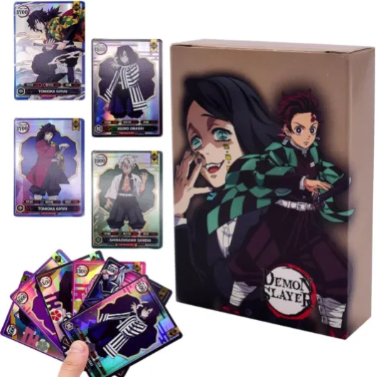 Demonslayer Carte Animée, 50PCS Demonslayer Cartes à Collectionner Anime Cartes Postales Anime Trading Card, Carte Postale Anime Cartes à Collectionner pour Cadeaux de Noël