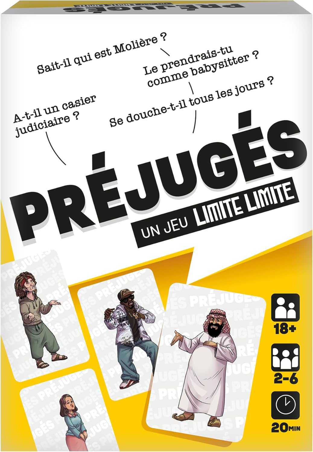 Préjugés - Nouvelle Version du Jeu des clichés culte - Jeu de Société pour Adultes - Anniversaires, Vacances, Cadeau - Humour Limite Limite