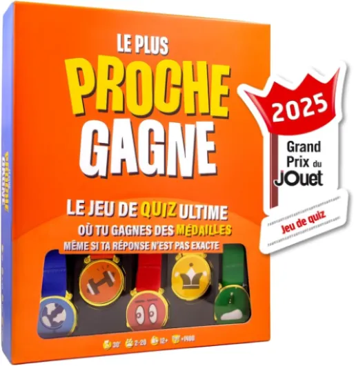 Le Plus Proche Gagne - Vainqueur Grand Prix du jouet 2025 - Le Jeu De Quiz Ultime - Jeux de société famille - Jeux d’ambiance & culture générale - Cadeau Familles & Amis.