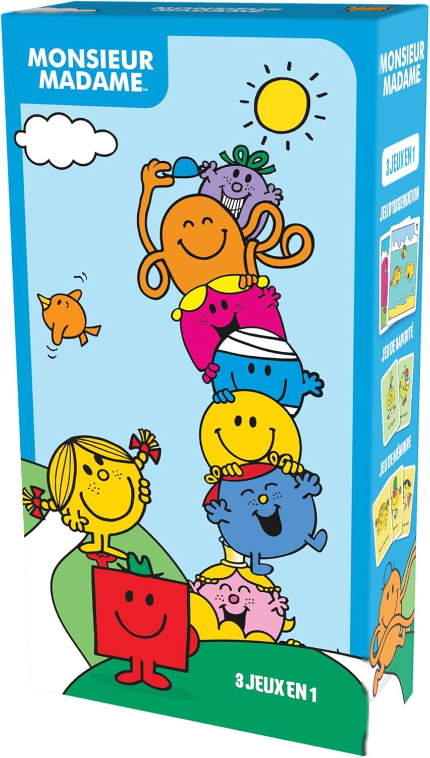 Monsieur Madame - Jeu de Société Éducatif et Amusant - Observation, Mémoire et Rapidité - 3 Modes de Jeu - 2 à 8 Joueurs - Jeu de Cartes - 15 Min - Idée Cadeau Enfant Dès 4 Ans