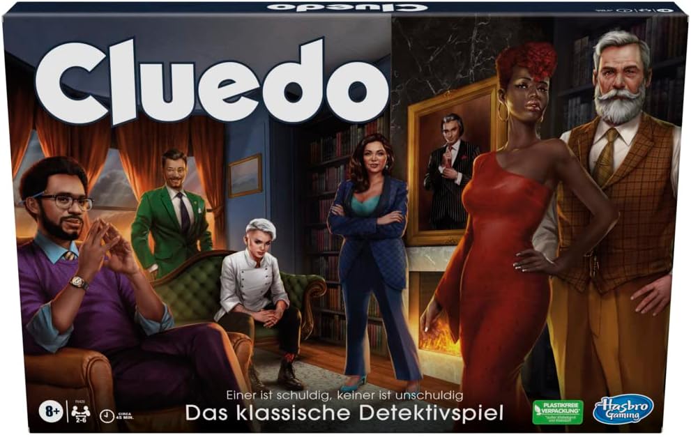 Hasbro Gaming Cluedo Jeu de société pour Enfants à partir de 8 Ans, Jeu Cluedo redessiné pour 2 à 6 Joueurs, Jeu de détective et de Puzzle, Parfait pour la fête d'halloween Classique