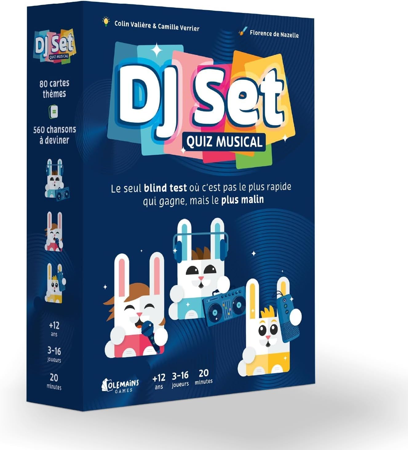 DJ SET – Jeu de Société Famille et Amis – Redécouvre le Blind Test – 80 Thèmes Originaux, 560 Morceaux – 3 à 16 Joueurs – Dès 12 Ans – Jeu musical convivial – Idée Cadeau Originale pour Noël ou Soirée