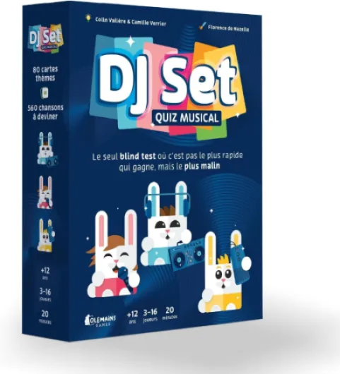 DJ SET – Jeu de Société Famille et Amis – Redécouvre le Blind Test – 80 Thèmes Originaux, 560 Morceaux – 3 à 16 Joueurs – Dès 12 Ans – Jeu musical convivial – Idée Cadeau Originale pour Noël ou Soirée