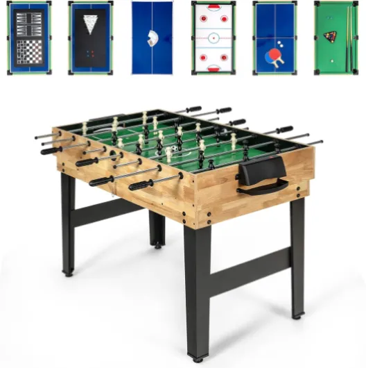 10 en 1 Table de Baby-Foot avec Billard Hockey Shuffleboard Bowling, Table Multijeux Empilable avec Pieds Réglables & Marqueur, Jouet d'arcade pour Adulte Enfant pour Fête Bar Salle de Jeux