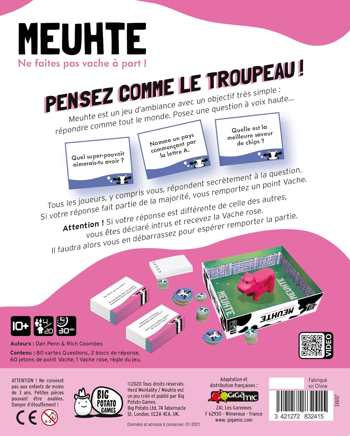 Meuhte – Le Jeu de soirée Qui Fait meugler de Rire, Rose