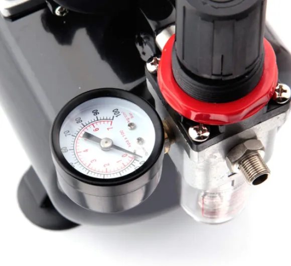Fengda Compresseur Aerographe Professionnel FD-186 avec réservoir d’air/Régulateur de pression / 3L / 4 bars/Arrêt Auto