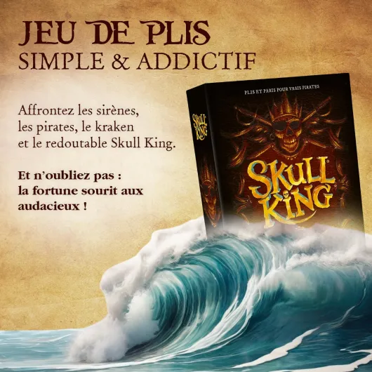 Skull King - Jeu De Plis - Jeu De Cartes pour Vrais Pirates - 2 à 8 Joueurs - Réflexion Tactique, Stratégique et Paris - Version Française - 8 Ans Et Plus