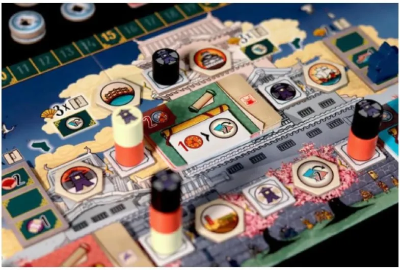 IELLO Le Château Blanc Duel – Jeu de société stratégique pour 2 Joueurs - Clans rivaux, ressources, Commerce et Influence au Japon féodal - Dès 12 Ans – Jeu de Duel Intense et Tactique