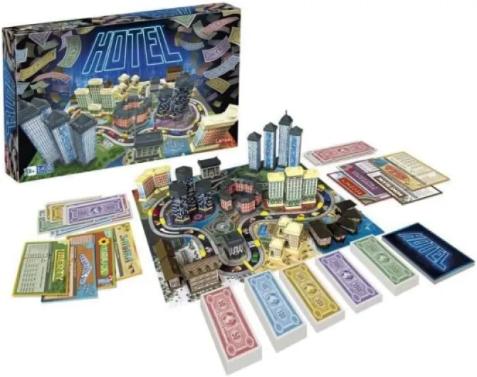 Hotel - Jeu de Societe Familial pour Enfants dès 8 Ans - Jeu de Plateau pour Construire des Hotels de Luxe - Etre Le Premier à Devenir Millardaire - 2 à 4 Joueurs - Durée 40min - en Français - Lansay