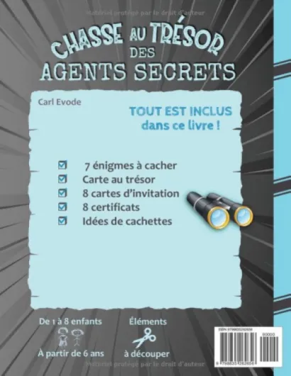Chasse au trésor des agents secrets: kit complet - Pour enfants de 6 à 10 ans - Idéal pour une fête d'anniversaire