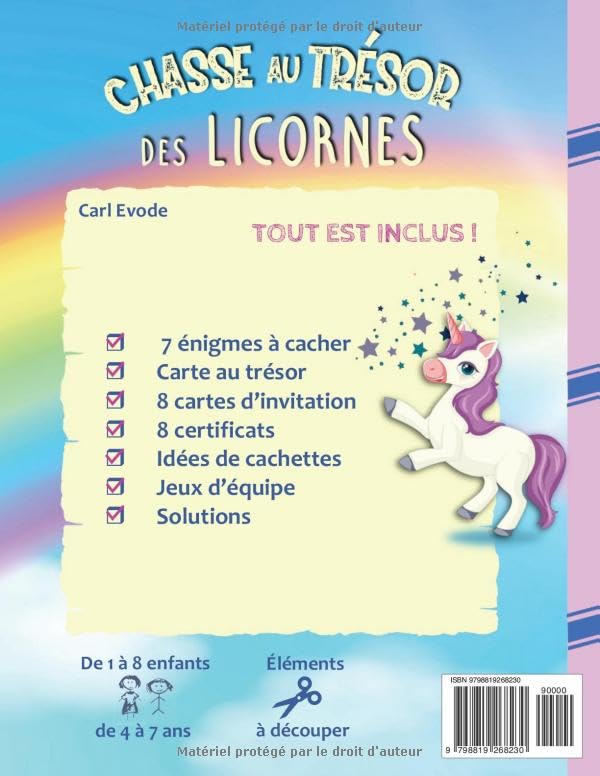 Chasse au trésor des licornes: kit complet - Pour enfants de 4 à 7 ans - Parfait pour une fête d'anniversaire